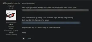 User discussing recent leaks in fraud forum